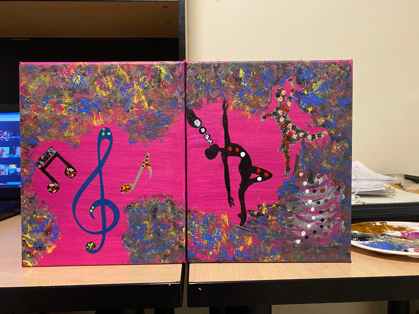 Custom Made Painting, Acrylic Artwork, 2 Piece Canvas