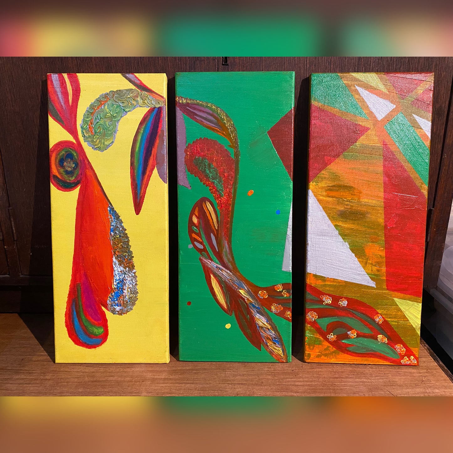 Custom Made Painting, Acrylic Artwork, 3 Piece Canvas